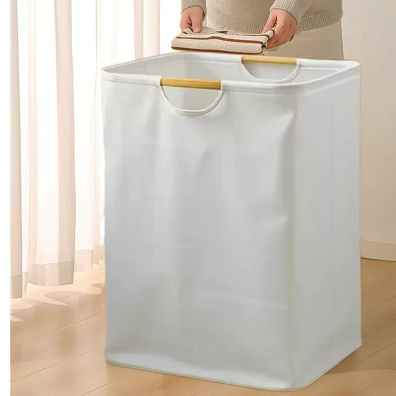 跨境防水脏衣篮可折叠木把手收纳筐布艺收纳箱衣物收纳袋储物筐