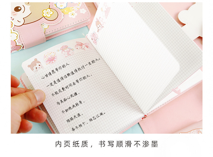 wholesale cherry blossom magnetic buckle cute girl notebook Nihaojewelrypicture6