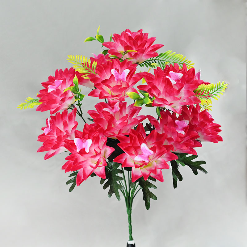 Nuevo ramo de flores falsas 12 mariposa piña flor artesanía floral decoración cama de flores adornos de suelo flores simuladas image 4