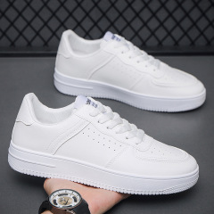 New Spring Men's Breathable White Shoes for Men, Students, Korean Style, Trendy and Versatile, Thick Sole Sports and Casual Sneakers for Men