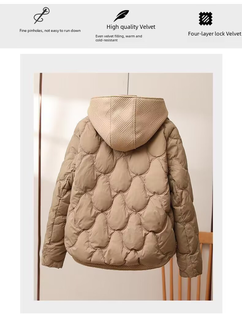 Abrigos de invierno con capucha de punto de dos piezas Ropa de algodón Ropa de invierno para mujer Nueva chaqueta de abrigo gruesa de pan coreano Maillard corto_voghion.com