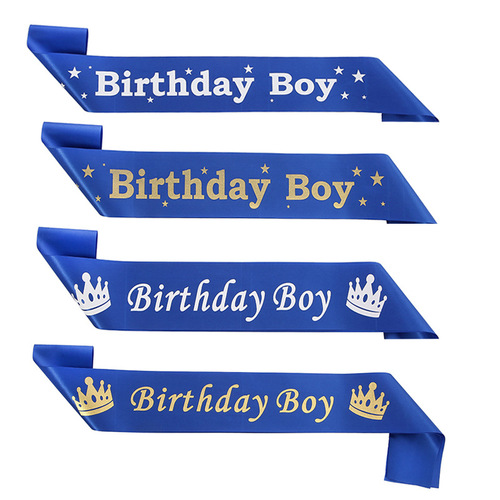 Birthday party blue starry sky crown shoulder strap etiquette belt birthday boy birthday boy jewelry belt