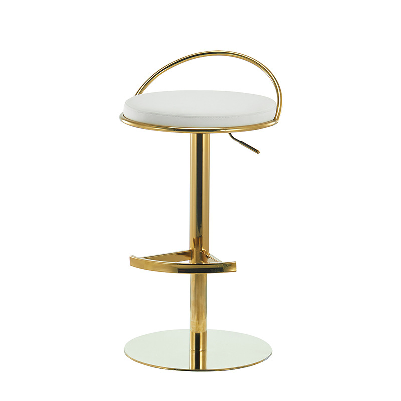 Silla de bar elevable de lujo ligera, silla de bar giratoria de viento crema, silla de bar de alta calidad, taburetes altos de recepción image 1