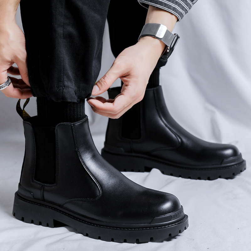leather 2024 new sleeve short autumn and winter high-end men's Martin boots 2128-R_voghion.com