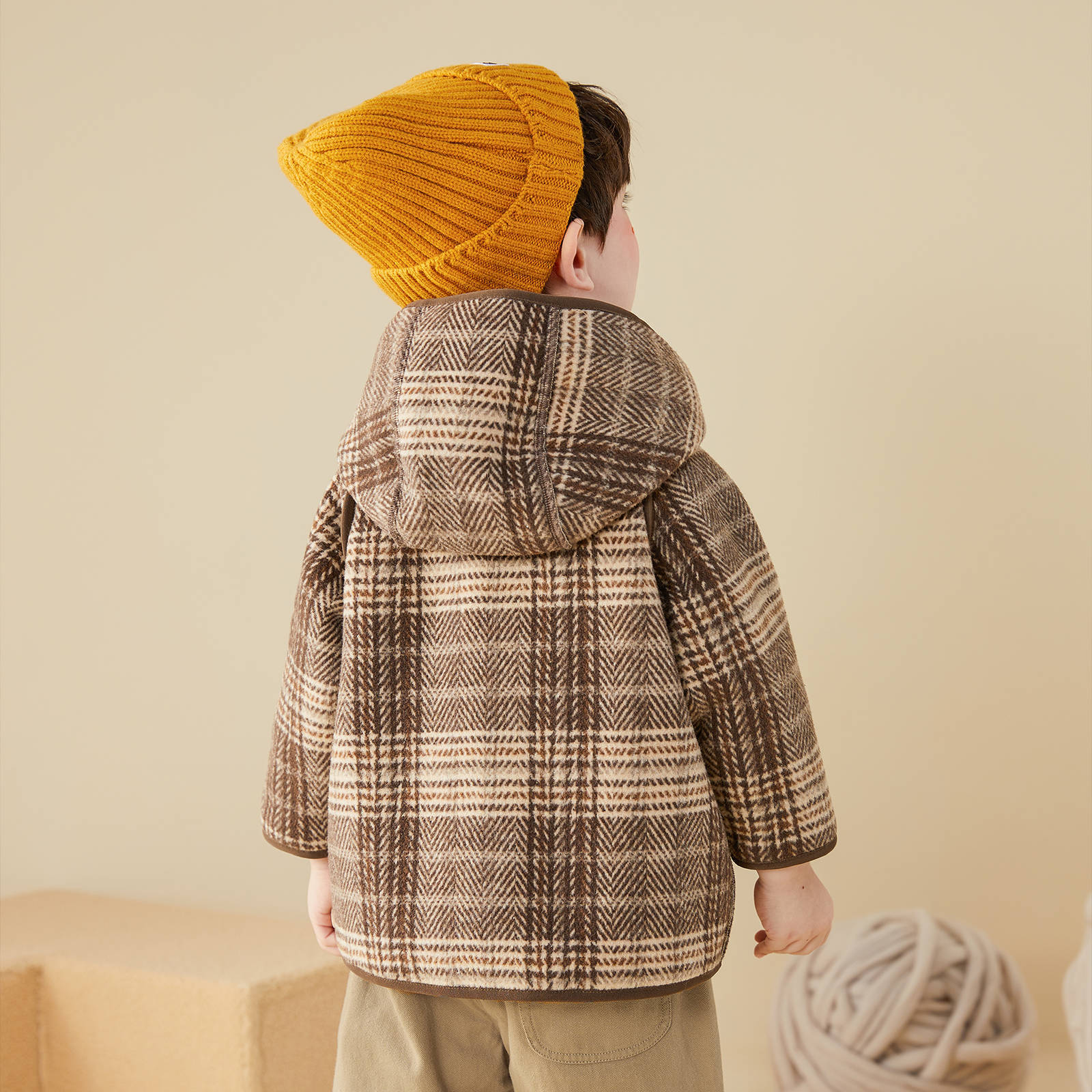 Dudu bebé estilo británico abrigo invierno Bebé cálido abrigo niños niña engrosada ropa de invierno niños ropa para niños