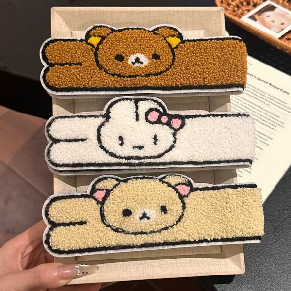 Soft and cute cartoon Rilakkuma and Miffy rabbit long strip magic tape for face washing and makeup, non-slip, no-trace bangs and hair bundle tape