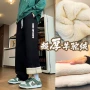 字母保暖冬季印花棉裤