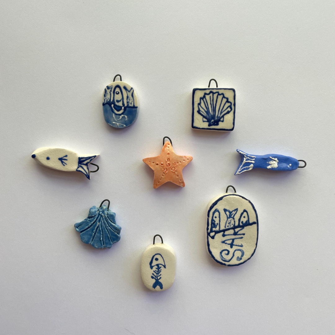 欧美跨境不锈钢新款时尚海洋系列DIY立体鱼吊坠真空镀金保色18K