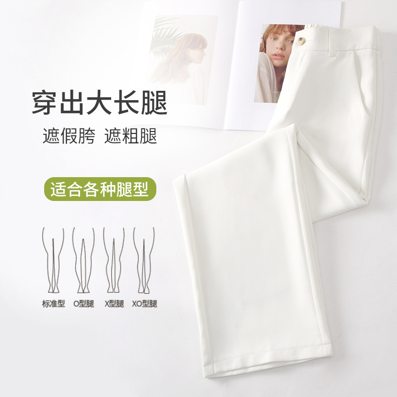 黑色阔腿裤女秋季2025年新款高腰垂感显瘦休闲裤子窄版直筒西装裤|undefined
