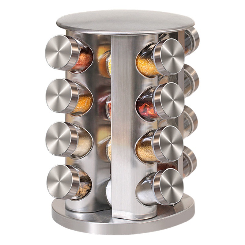 Especiero Giratorio para Cocina, Juego de Frascos para Condimentos de Acero Inoxidable 430, Organizador de Especias, Fabricante de Cajas para Condimentos
