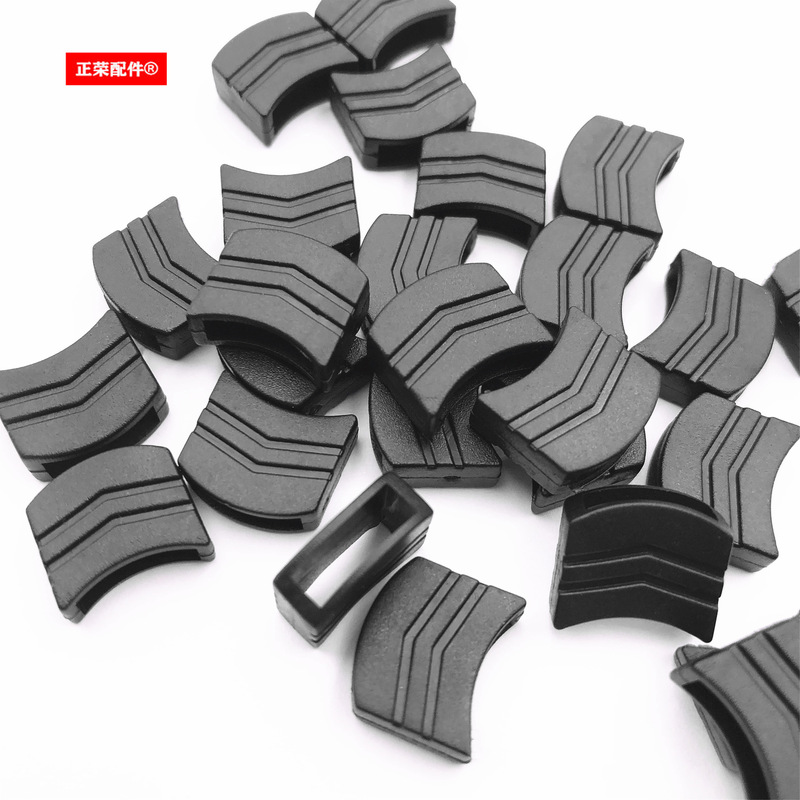 Soft Rubber Rope Buckle, Plastic Adjustment Buckle, Safety Belt Buckle, Stripesd Buckle, Black in Stock