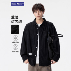 NASA灯芯绒时尚长袖衬衫男春秋季2025新款潮牌痞帅高级感衬衣外套
