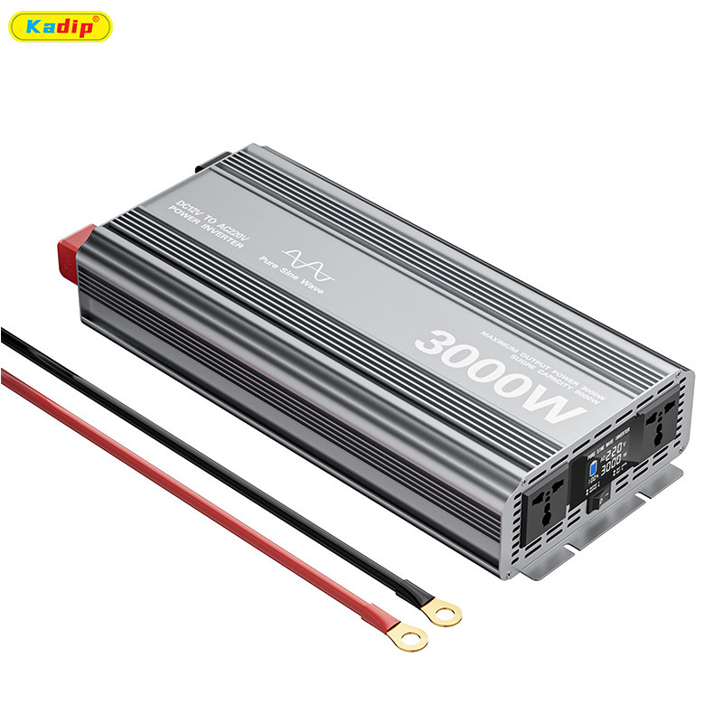 3000W Pure Sine Wave Inverter 12V to 110V with Display Dual Us Plug Inverter Power Converter Booster