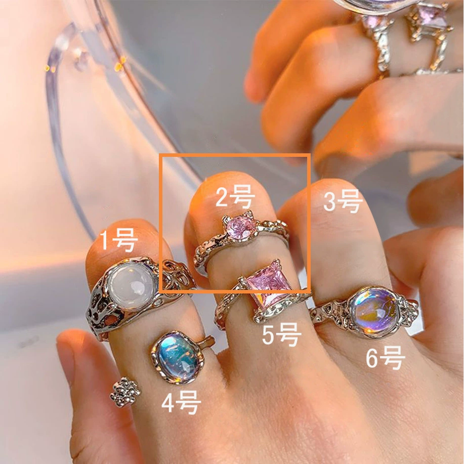 Adjustable Retro Ring, Moonstone Accent, Small Light-Luxury Style for Index Finger