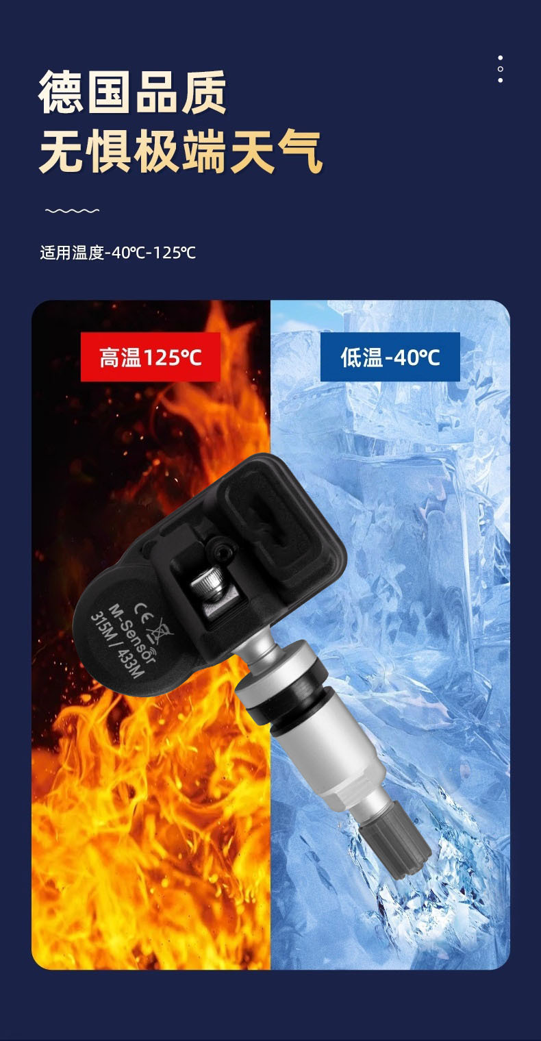 Cross-Border 2025 New Model Programmable Tire Pressure Sensor Universal Car Tire Pressure Monitor Original High Precision