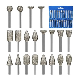 Coarse sand diamond grinding head grinding needle handle diameter 3mm 20 piece set jade gem stone grinding head carving