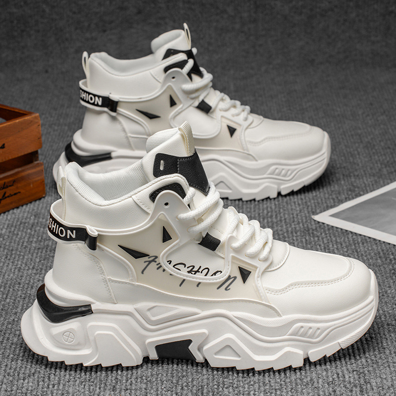 Zapatos de hombre de alto impacto 2026 nuevas botas de primavera juveniles Martin deportivas casuales pequeñas blancas para aumentar la altura de los zapatos de moda de papá