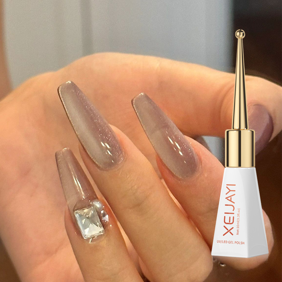 New mist light yarn Crystal cat eye Nail Polish glue delicate silk chasing light gradient nail phototherapy glue