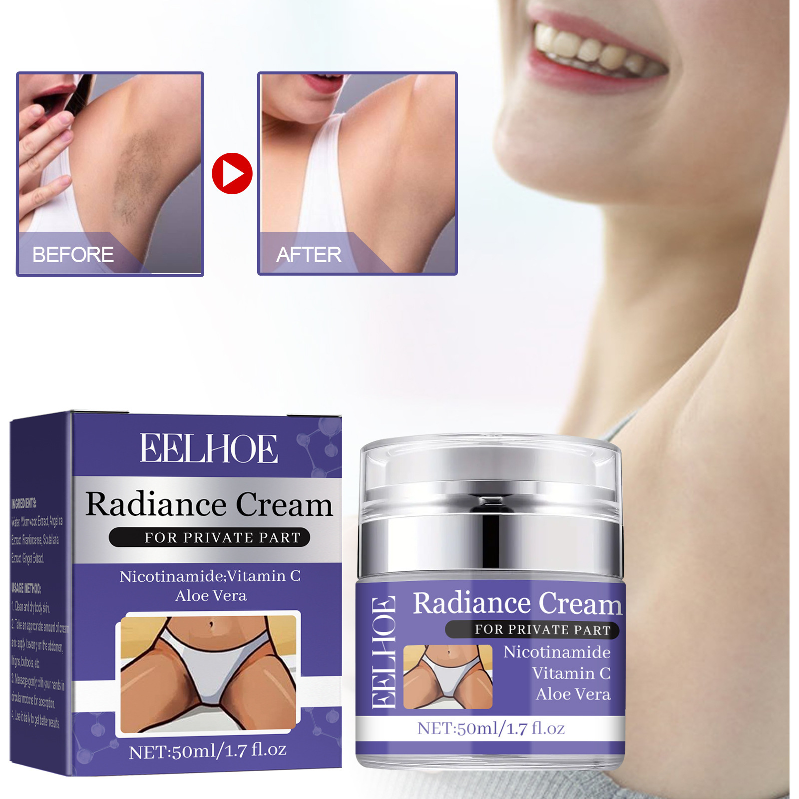 EELHOE whitening cream underarm joint reduces melanin, moisturizes smoothes skin, leaving skin fresh and not g_voghion.com