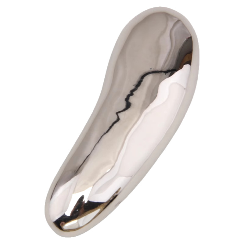 Minimalistische gladde metalen broche voor dames taille accessoire_voghion.com