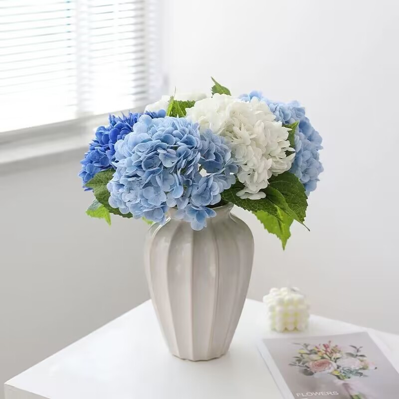 Sensación de hidratación simulación hortensia 176 unidades flor decoración de la boda azul grande hortensia salón decoración del hogar