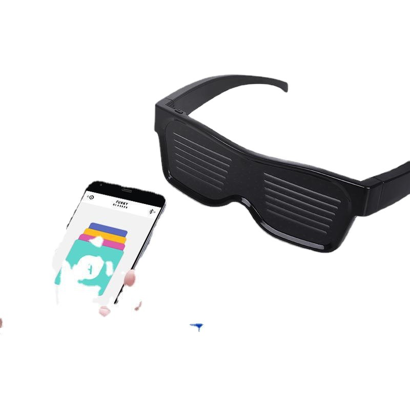 USB carga Internet celebridad fiesta bar Bluetooth discoteca gafas de luz azul APP de cuatro colores gafas de colores gafas luminosas
