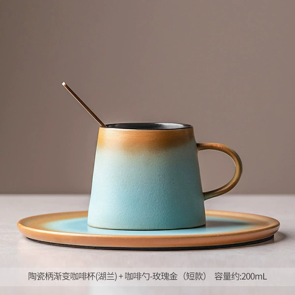 Jinghu Ceramic Handle (Hu Blue) + Coaster + Coffee Spoon [Simple Installation]