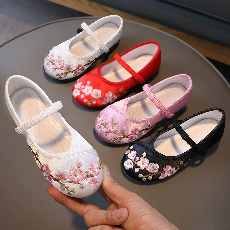 Туфли для девочек Hanfu Древний стиль детские вышитые туфли