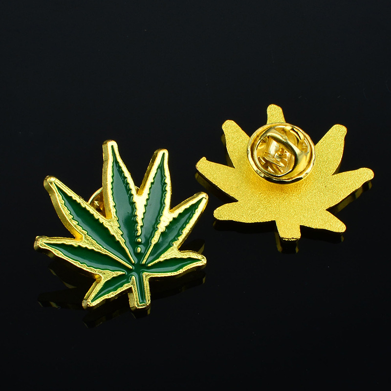 芭蕉叶造型绿色植物创意卡通枫叶胸针个性植物金属配饰徽章领针