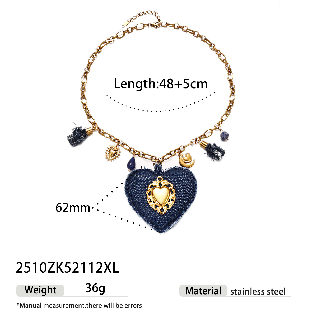 Tiana Europa y América collar de acero inoxidable lujo ligero nicho universal exagerado amor colgante clavícula collar de acero de titanio ventas calientes