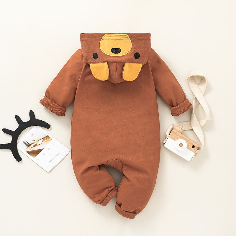 Cartoon Bear Zipper Long Sleeve Baby Romper Wholesale Nihaojewelry display picture 3