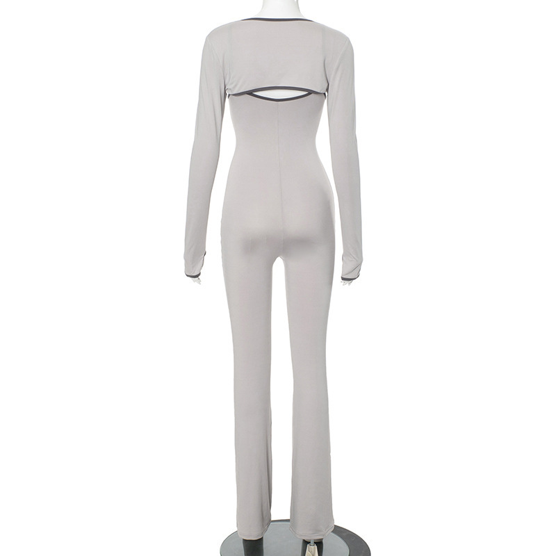 Women Wear Popular Square Collar Sleeveless Tight Top Jumpsuit Women