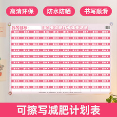 [包郵便] ダイエット自律カード計画記録表の壁に百日60日運動激励注意神器を貼る