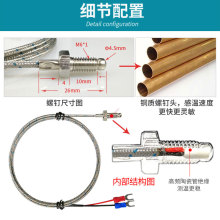 M6螺钉式热电偶M8温度探头感温线Pt100热电阻温度传感器K易梵斯