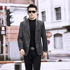 2025秋季新款时尚设计感男士真皮皮衣休闲百搭潮流商务西服男外套