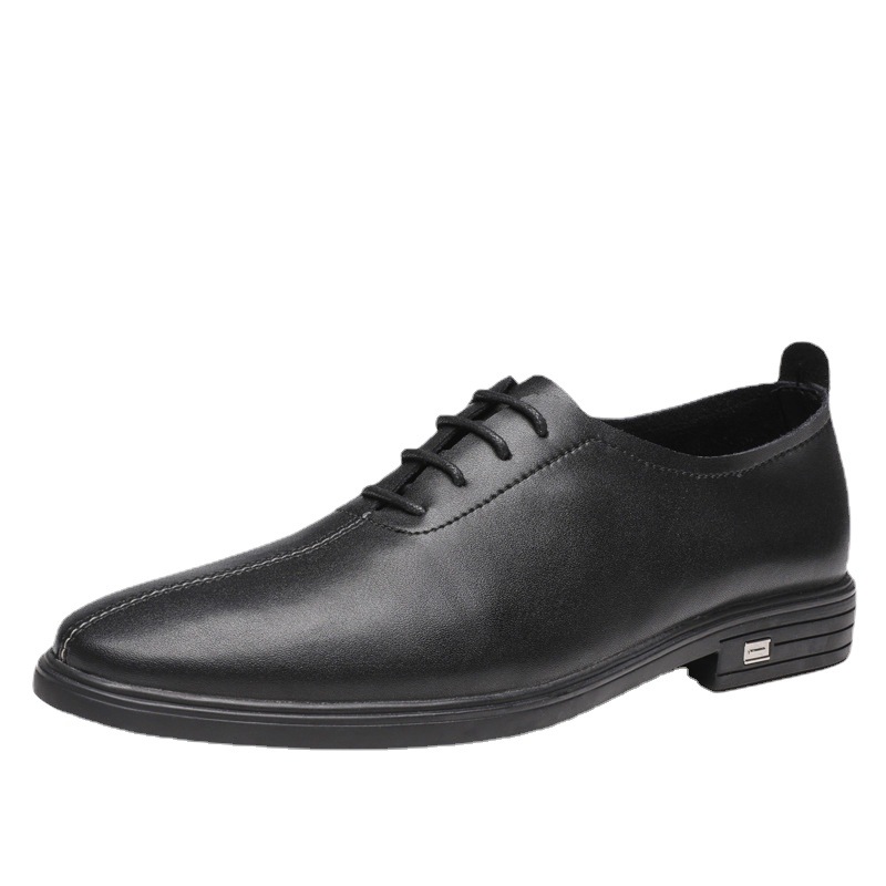 Men's Soft-soled White Formal Leather Shoes, Wind Work Men's Shoes_voghion.com