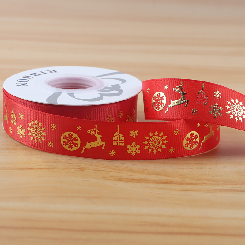 2.5cmクリスマス装飾リボン花包装材料花芸ギフトボックス花束包装ポリエステルリボン|undefined