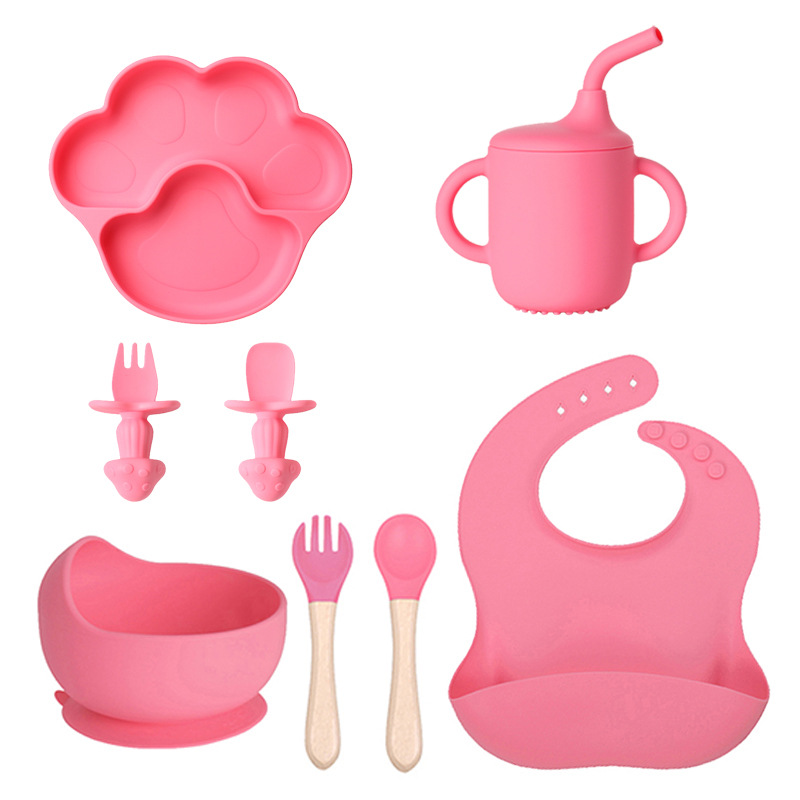 Pink dinner plate 8-piece set 2