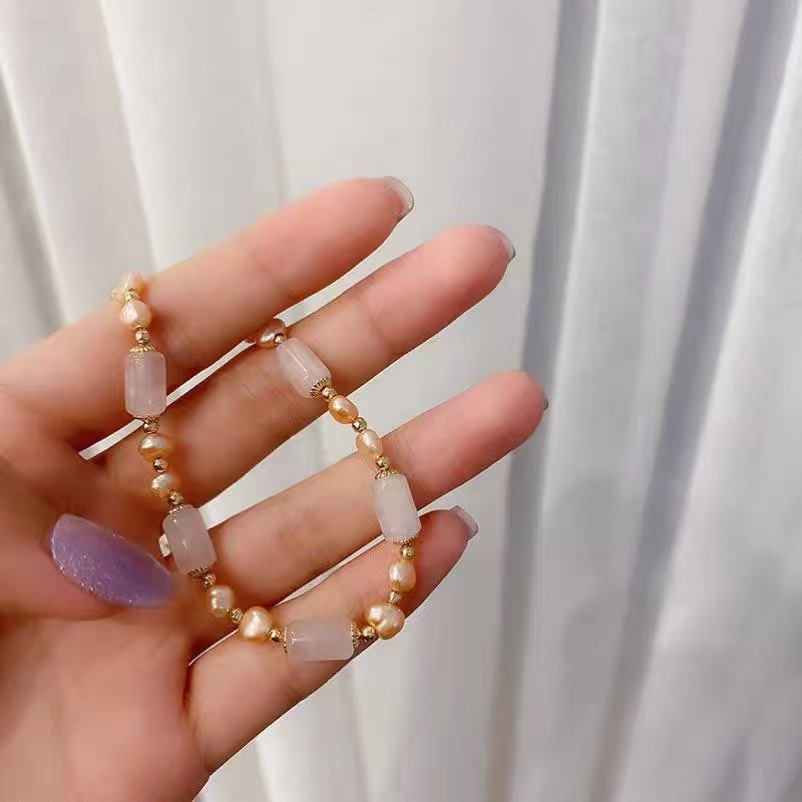Casual Geometric Freshwater Pearl Plating Zircon Bracelets 1 Piece