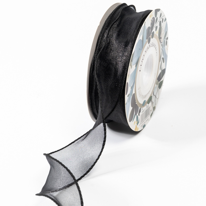 En stock al por mayor 4cm Phnom Penh fishtail hilo llano envuelto flor amplia cinta onda cinta ramo de flores material de embalaje