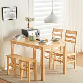 八仙桌实木方橡木简约小户型小方家用四方长方形餐椅组合厂家批发