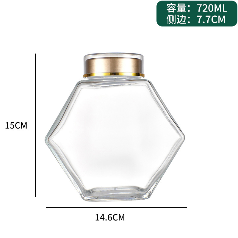 ハニーグラス瓶、密封包装、1斤入り、1.0kg個の蜂蜜瓶、秋梨ペースト空瓶、蓋付き、漏れ防止蜂蜜瓶|undefined