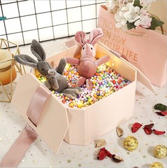 Octagonal Gift Box Valentine's Day Handout Box Wedding Gift Box Eight-Sided Box Cosmetics Lipstick Packaging Box