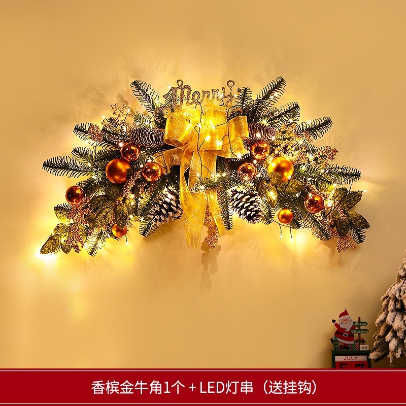 跨境亚马逊圣诞节装饰品花环藤条门挂饰场景布置圣诞树挂件吊饰|undefined
