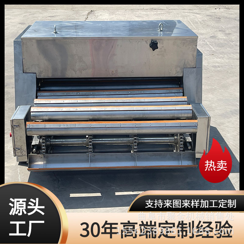 对辊自动进料粮食曲块粉碎机自带风机降温打茬机不锈钢摊料机