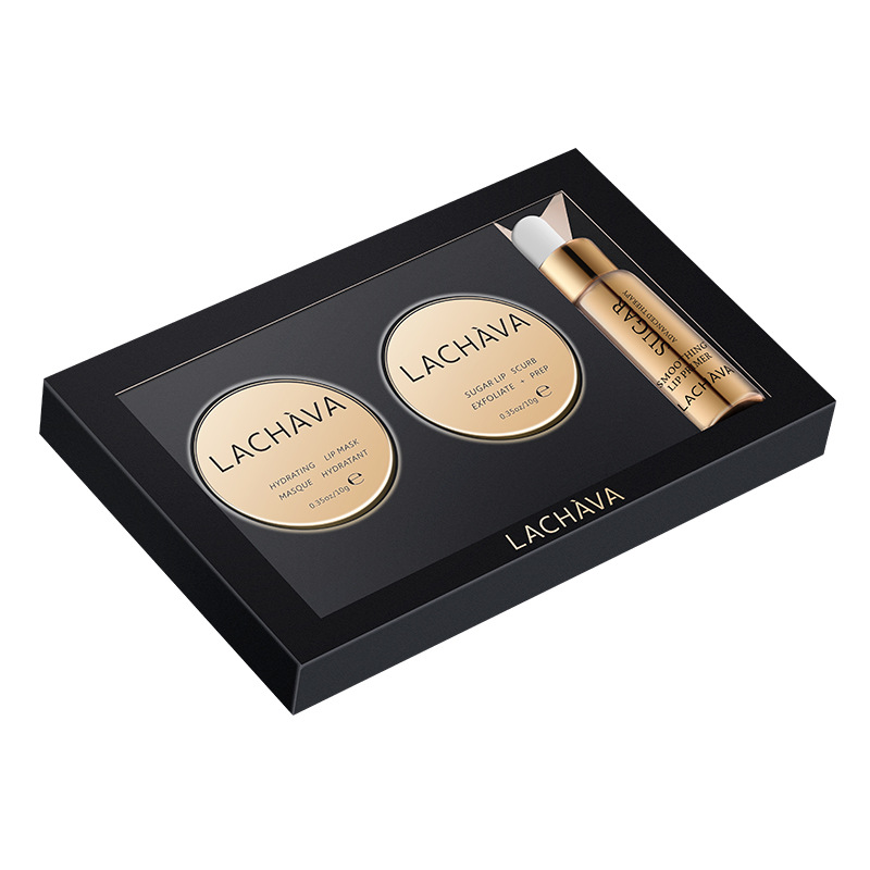 Sada na starostlivosť o pery, fólia na pery, peeling na pery, olej na pery, proti vráskam na pery, trojdielna sada na starostlivosť o pery_voghion.com