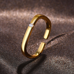 Japanese and Korean Sweet, Fresh, and Literary Gold-Topped Square Open Ring - Zhoufu Women's Square Ring - Drop Ship One Piece