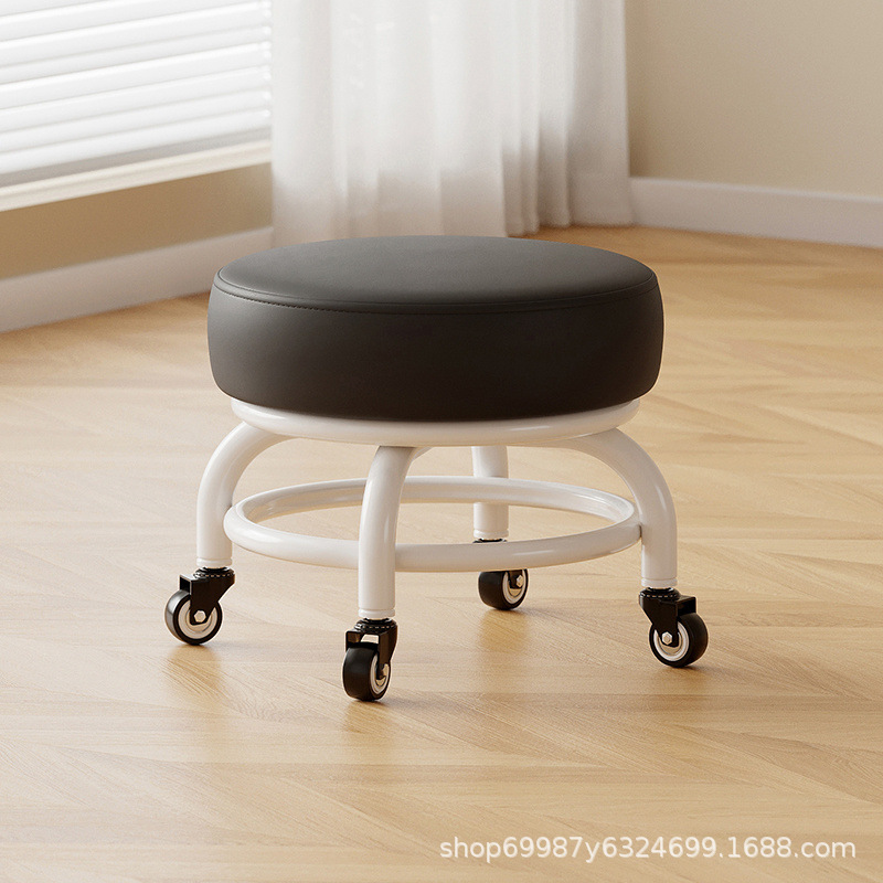 Rueda universal taburete pequeño polea doméstica taburete redondo para cambiar zapatos limpiador taburete bajo con artefactos mágicos para niños pequeños taburetes silenciosos