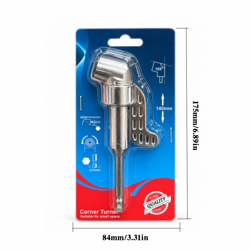 Adaptador de Esquina de 105 Grados para Destornillador 105 Grados de Aleación para Taladro Eléctrico