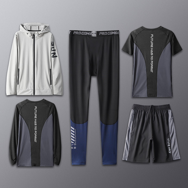 Ropa de fitness hombre rápido seco juego de fútbol de otoño y invierno ropa de carrera suites pantalones de entrenamiento de manga larga equipo de baloncesto